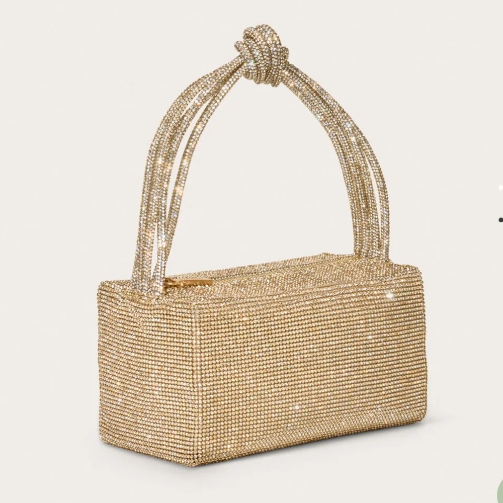 Cult Gaia SIENNA MINI Gold Rhinestone Handbag